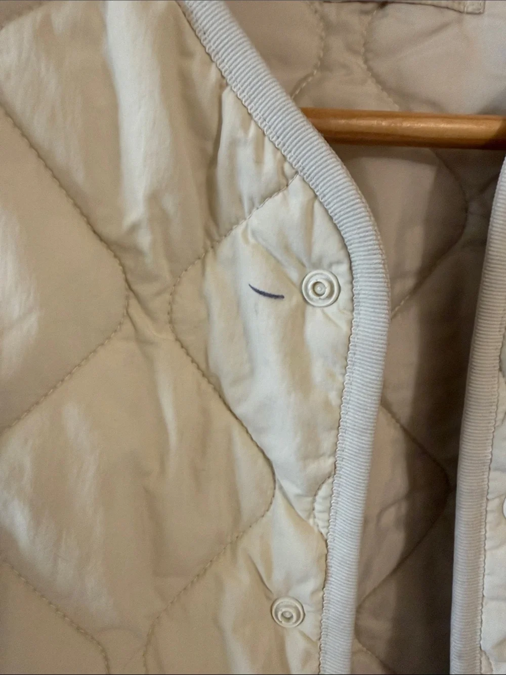 Uniqlo Cream Quilted lightweight Jacket - Neutral Tone Size 7-8